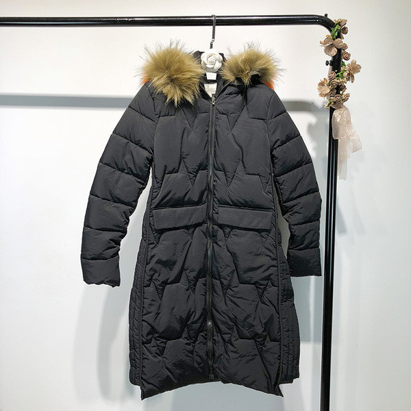 ΝΕΟ μακρύ γυναικείο μπουφάν με κουκούλα σε μαύρο και άσπρο χρώμα