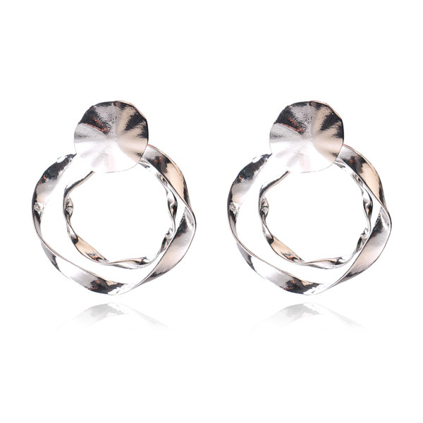 Κομψά γυναικεία σκουλαρίκια σε χρυσό και ασημί χρώμα - δύο μοντέλα