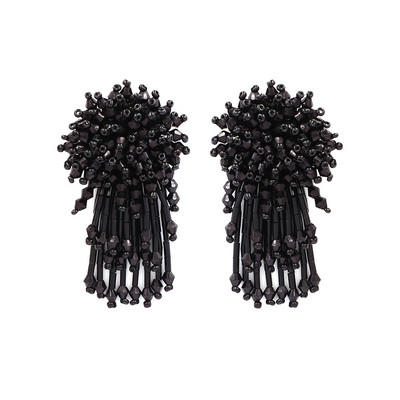 Cercei de dama cu margele in roz si negru