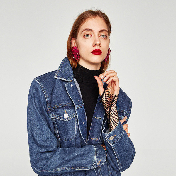 Cercei de dama cu margele in roz si negru