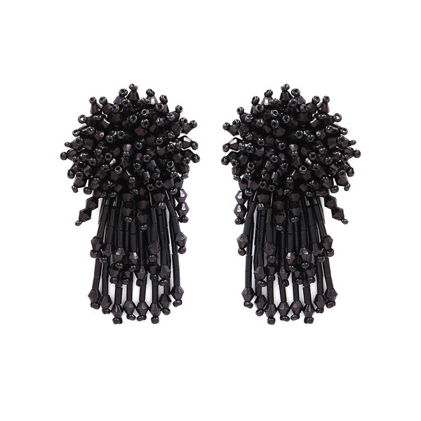 Cercei de dama cu margele in roz si negru