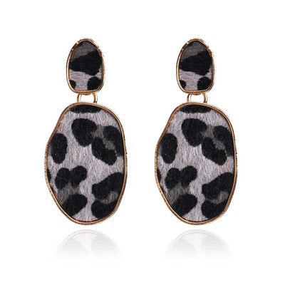 Μοντέρνα γυναικεία σκουλαρίκια με λεοπάρδαλη μοτίβα σε διάφορα χρώματα