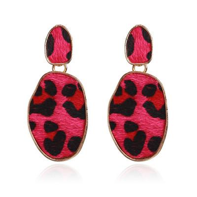 Μοντέρνα γυναικεία σκουλαρίκια με λεοπάρδαλη μοτίβα σε διάφορα χρώματα