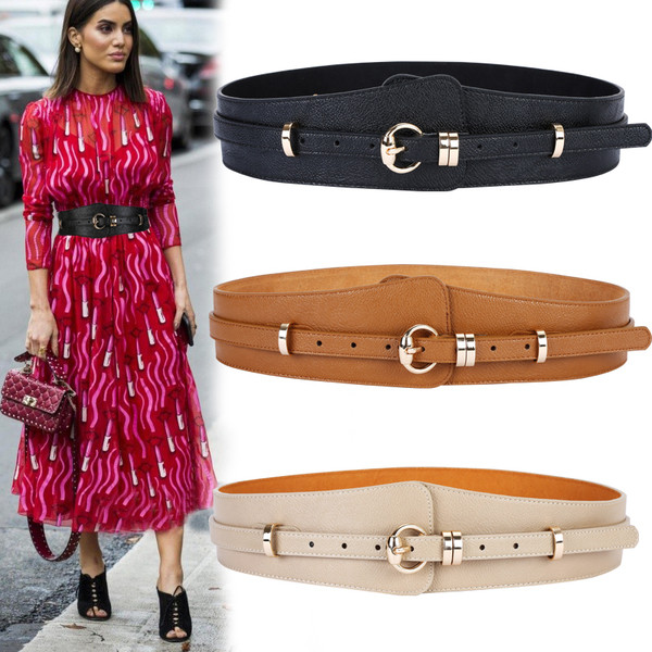 Modern női öv széles modell eko bőrből több színben