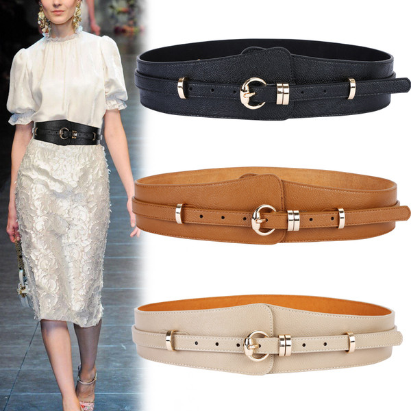 Modern női öv széles modell eko bőrből több színben