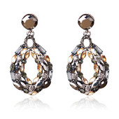 Kövekkel díszített női fülbevaló világos és sötét színekben