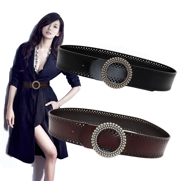 Cureaua de dama moderna cu catarama rotunda in mai multe culori