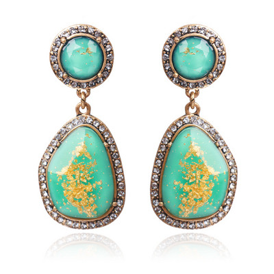 Stílusos női fülbevaló fekete és zöld színben