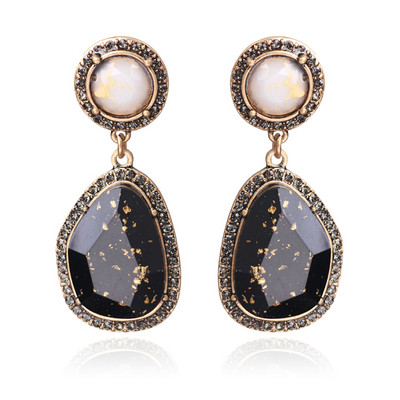 Stílusos női fülbevaló fekete és zöld színben