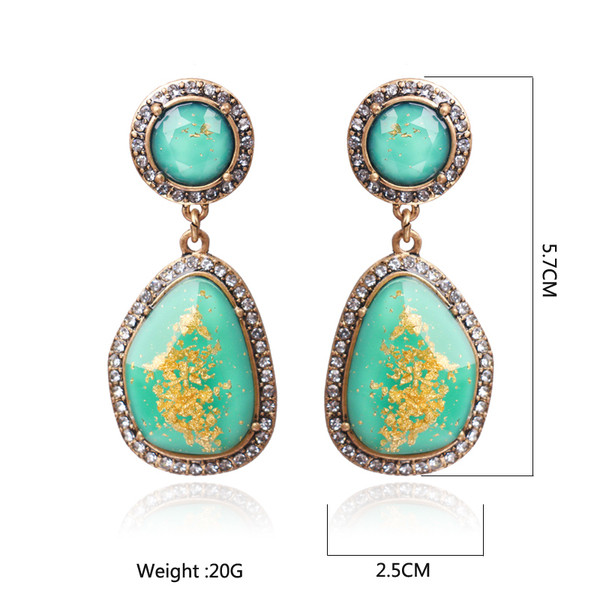 Stílusos női fülbevaló fekete és zöld színben