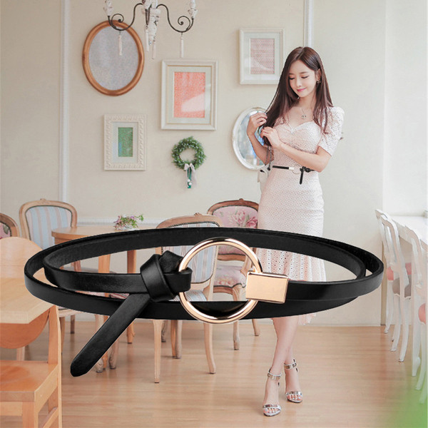 Cureaua subtire de dama eleganta cu catarama interesanta cu mai multe culori