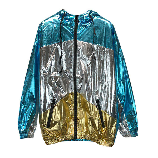 Модерно дамско яке за есента в преливащи се цветове