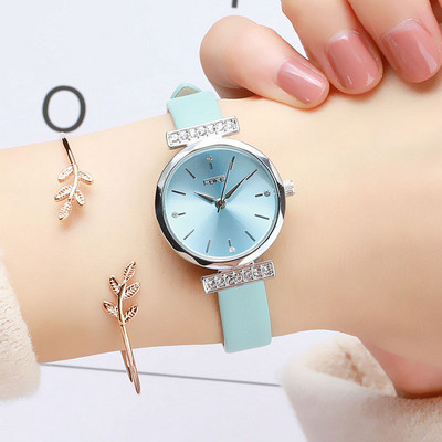 Stílusos női karóra kövekkel, öt színben