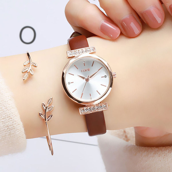 Stílusos női karóra kövekkel, öt színben