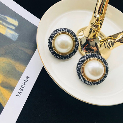 Cercei casual dama cu perle in doua culori