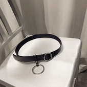 Nappali női öv kerek csattal, fekete színben