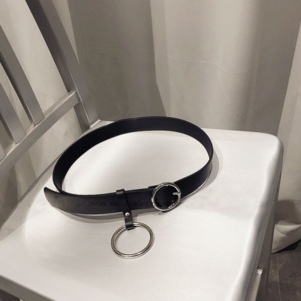 Nappali női öv kerek csattal, fekete színben