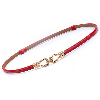 Κομψή λεπτή γυναικεία ζώνη με μεταλλική πόρπη σε διάφορα χρώματα