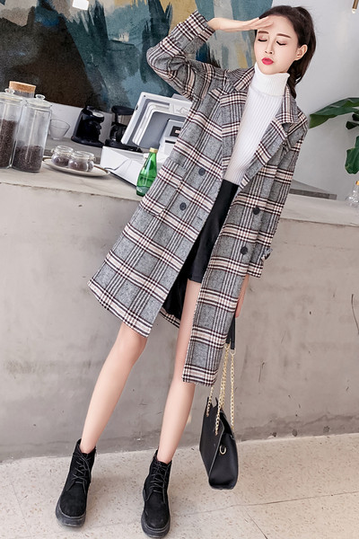 Női kockás kabát két színben