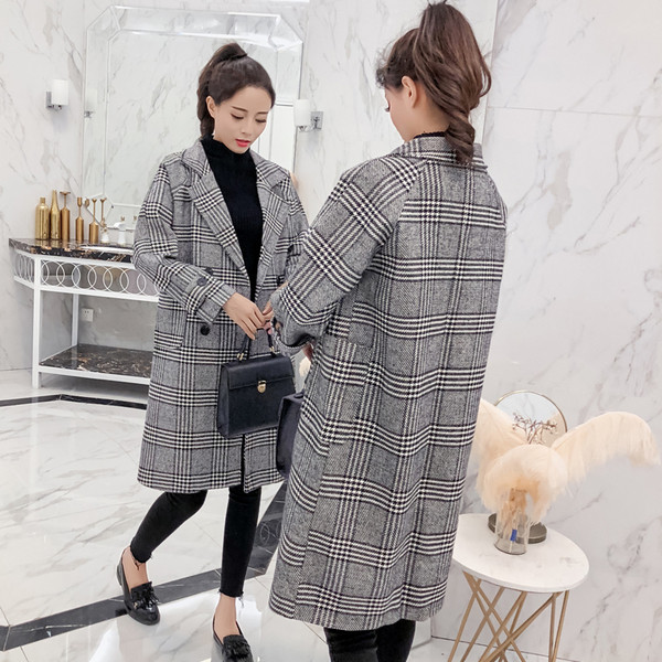 Női kockás kabát két színben