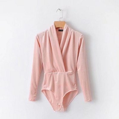 Νέο γυναικείο βελούδινο κορμάκι με μακριά μανίκια σε διαφορετικά χρώματα