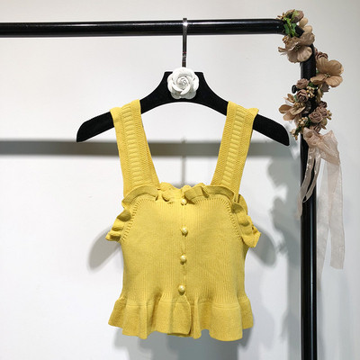 Σύντομο γυναικείο αμάνικο πλεκτό μοντέλο σε διάφορα χρώματα