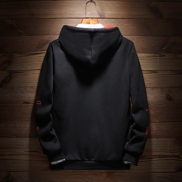 Hanorac sport-casual cu buzunar frontal, glugă și inscripție