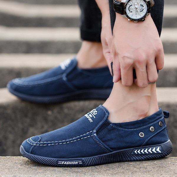 Mocasini casual barbatesti cu inscriptie in doua culori