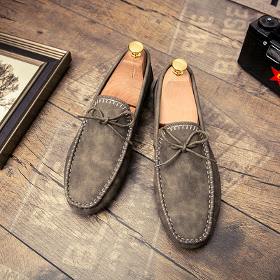 Ανδρικά κομψά μοκασίνια με δεσμούς σε τρία χρώματα