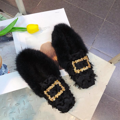 Γυναικεία μοκασίνια με χνούδι σε τρία χρώματα