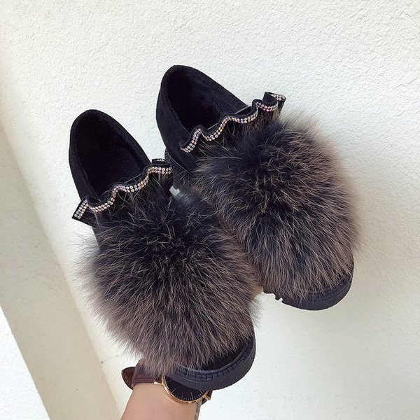 Γυναικεία μοκασίνια με χνούδι σε τρία χρώματα