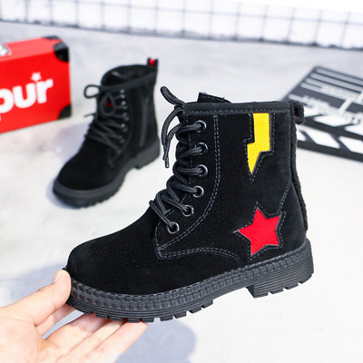 Παιδικές μπότες eco σουέτ με κορδόνια και διακόσμηση σε διάφορα χρώματα