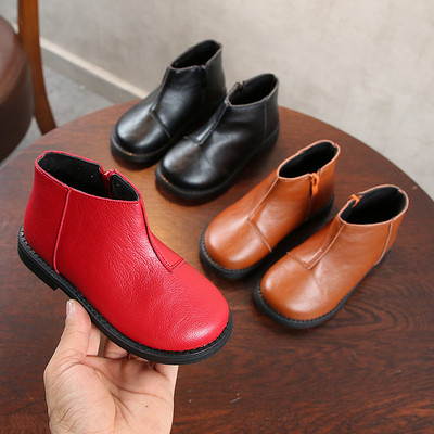 Καθαρισμένες παιδικές μπότες μοντέλου για αγόρια οικολογικού δέρματος σε τρία χρώματα
