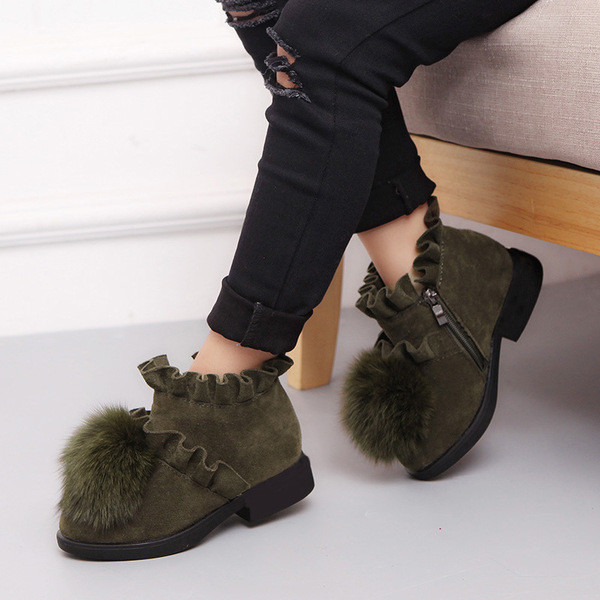 Öko velúrból készült modern lány gyerekcsizma pehely elemmel több színben