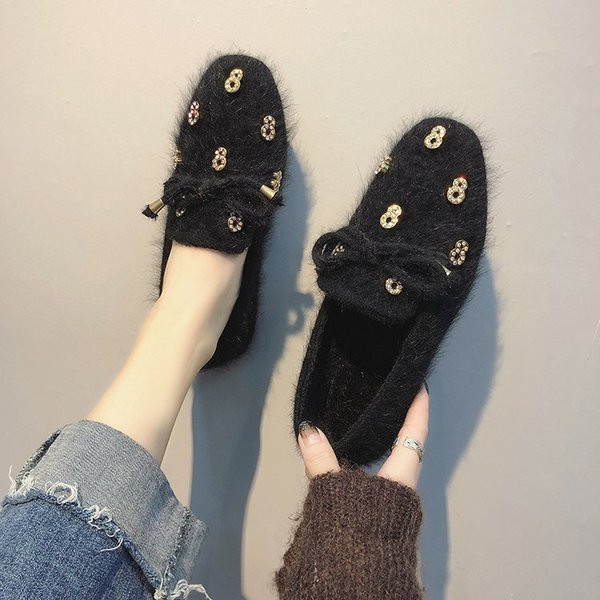 Női mokaszin puha béléssel, fekete és barna színben