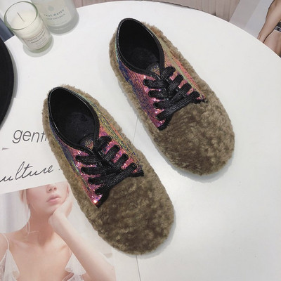 Κομψά γυναικεία μοκασίνια με δεσμούς σε τρία χρώματα