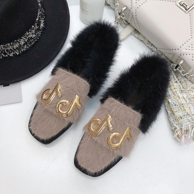 Női mokaszin fekete és rózsaszín színben