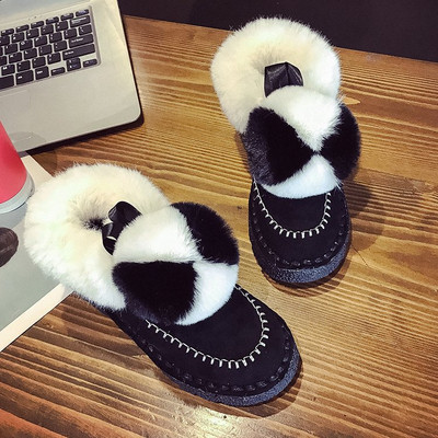 Μοντέρνες γυναικείες  μπότες με χνούδι σε τρία χρώματα