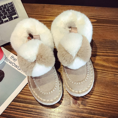 Μοντέρνες γυναικείες  μπότες με χνούδι σε τρία χρώματα