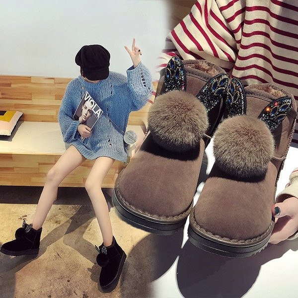 Új stílusos női csizma 3D elemmel és pehellyel, három színben