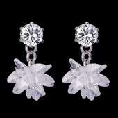 Κομψά γυναικεία σκουλαρίκια με διακοσμητική πέτρα - δύο μοντέλα