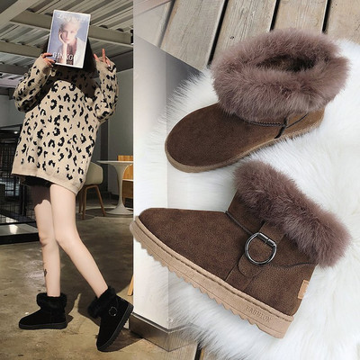 Γυναικείες μπότες με γούνα και απαλή επένδυση σε δύο χρώματα