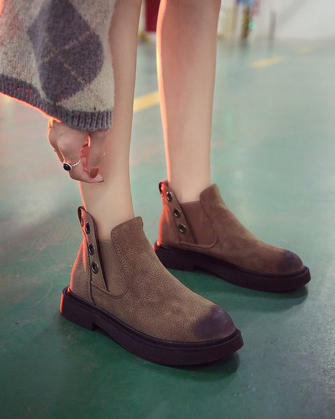 Γυναικείες μπότες με μαλακή επένδυση σε δύο χρώματα