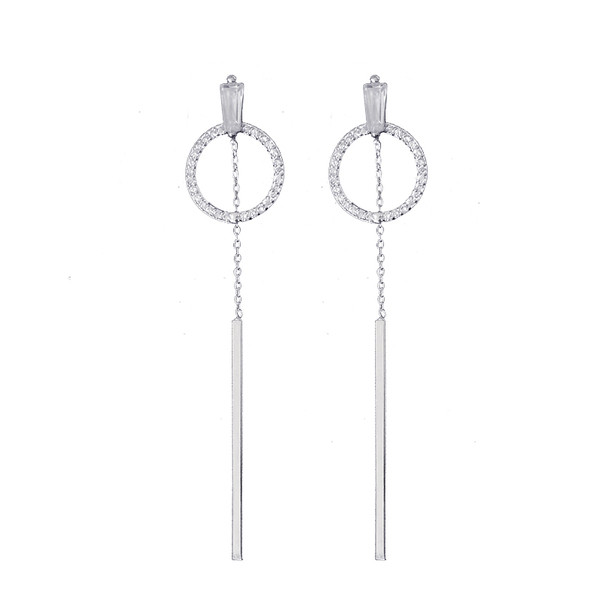 Απλά σκουλαρίκια γυναικεία στρογγυλά  με κρεμαστό κόσμημα