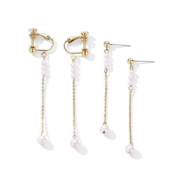 Μοντέρνα γυναικεία σκουλαρίκια - πέρλες