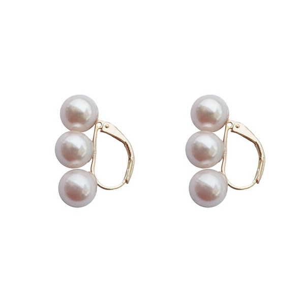 Ежедневни дамски малки обеци с перли в два цвята