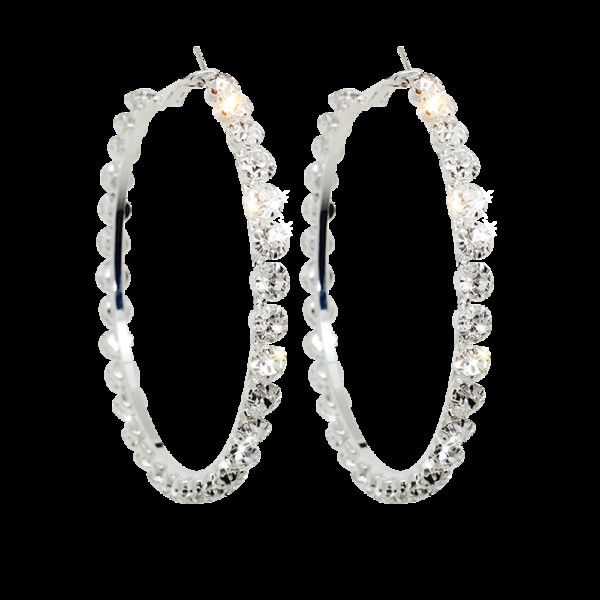 Stílusos női kerek fülbevaló díszkövekkel