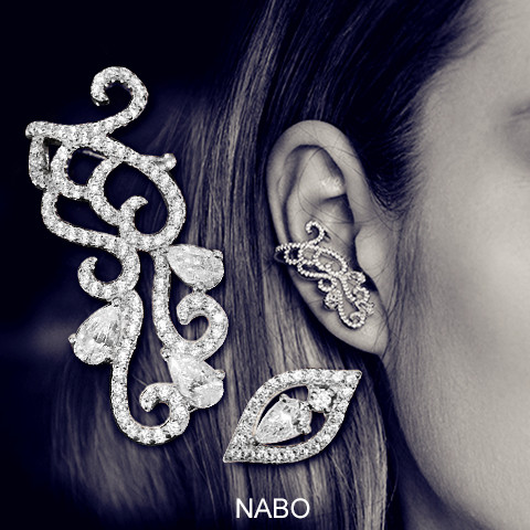 Elegáns női fülbevaló kövekkel