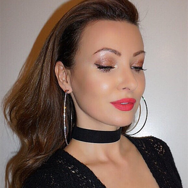 Stílusos női nagy kerek fülbevaló két színben