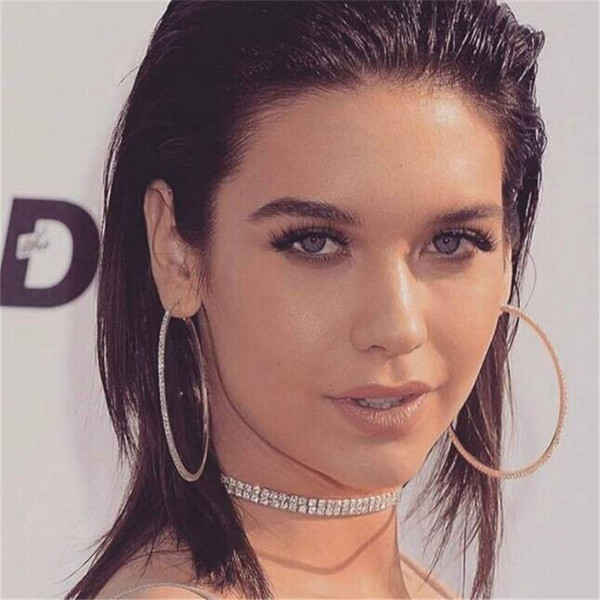 Stílusos női nagy kerek fülbevaló két színben